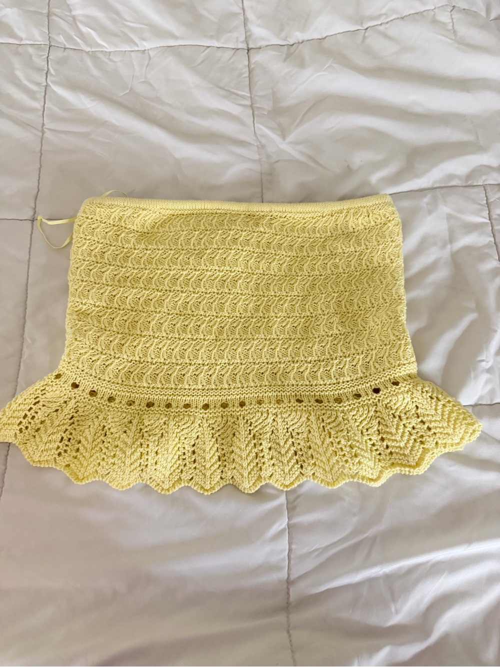 American Eagle Outfitters Yellow Crochet Ruffle Tube Top